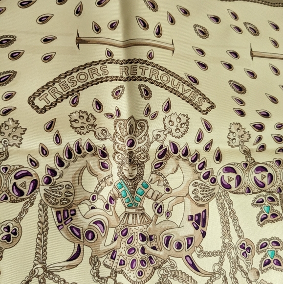 NWB Hermès Scarf 90 "Tresors Retrouves" - by Annie Faivre - Picture 4 of 9